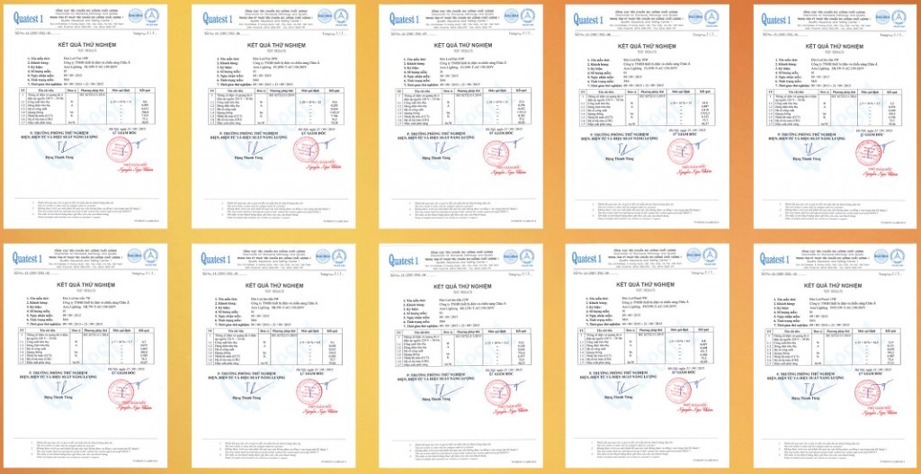 Chứng chỉ chất lượng đèn LED ASIA