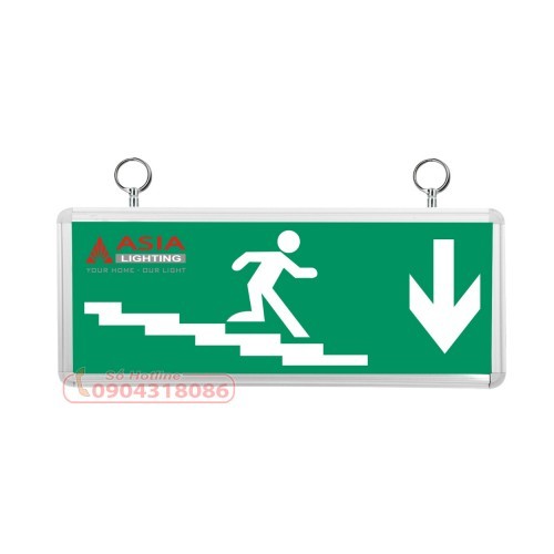 Đèn chỉ dẫn lối thoát hiểm hướng xuống cầu thang 
